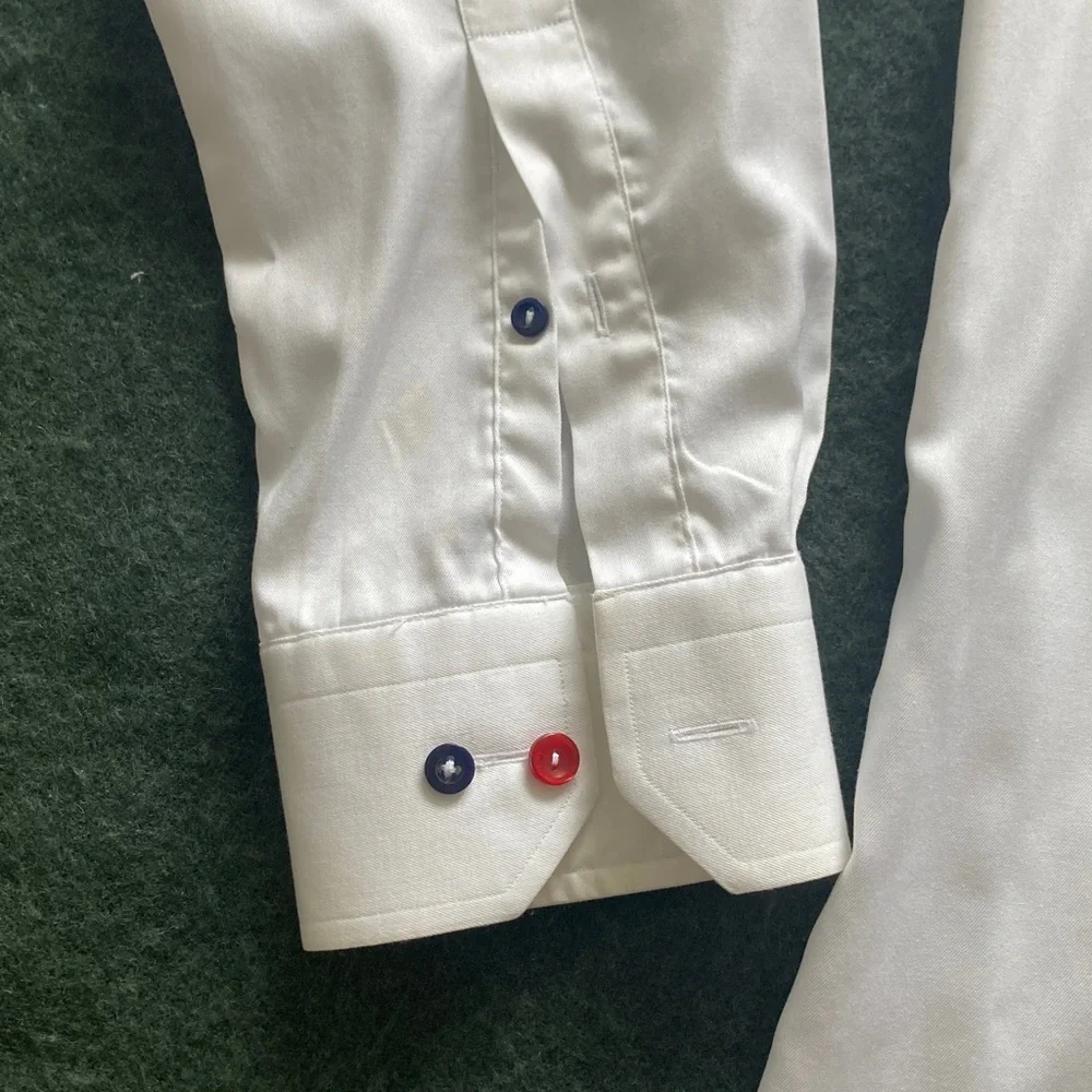 Eton White Dress Shirt with Colorful Buttons